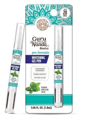 GuruNanda  Mint Pro Formula Whitening Gel Pen Vegan Teeth Brightening 20 Uses